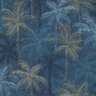 CLARKE AND CLARKE PALMYRA PRINT--BOTANICAL & FLORAL-TEXTURE DARK BLUE,BLUE,WHITE   - W0189/02.CAC.0