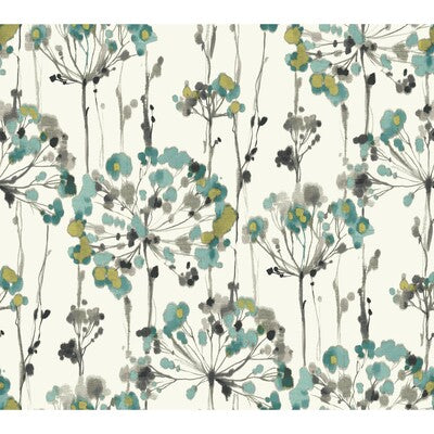 KRAVET DESIGN KRAVET DESIGN PRINT--BOTANICAL & FLORAL-MODERN LIGHT BLUE,GREY,GOLD   - W3353.1511.0