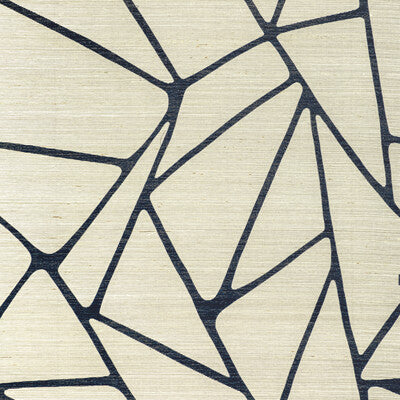 KRAVET COUTURE TO THE POINT PRINT-GRASSCLOTH-MODERN-TEXTURE LIGHT GREY,INDIGO,   - W3400.516.0