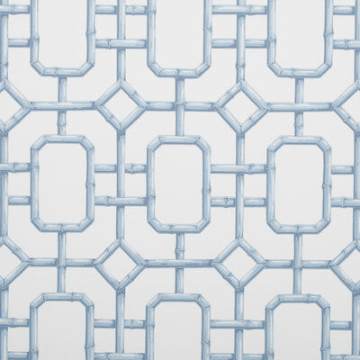 KRAVET COUTURE BAMBU FRET PRINT---MODERN LIGHT BLUE,IVORY,   - W3404.15.0