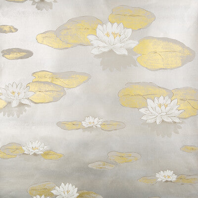 KRAVET COUTURE LIS D'EAU PRINT--MODERN-METALLIC GOLD,WHITE,GREY   - W3405.411.0