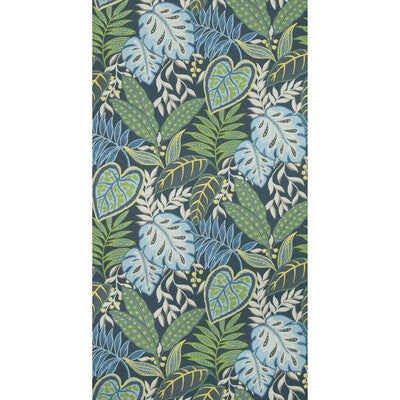 KRAVET DESIGN JASMINE PRINT-GRASSCLOTH--BOTANICAL & FLORAL BLUE,GREEN,GREY   - W3497.523.0