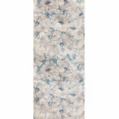 KRAVET COUTURE W-AYRLIES PRINT-GRASSCLOTH-BOTANICAL & FLORAL-METALLIC METALLIC,TEAL,BEIGE   - W3577.35.0