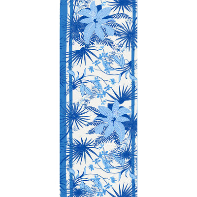 KRAVET COUTURE ORQUIDEA PRINT--BOTANICAL & FLORAL-TROPICAL WHITE,INDIGO,BLUE   - W3580.5.0