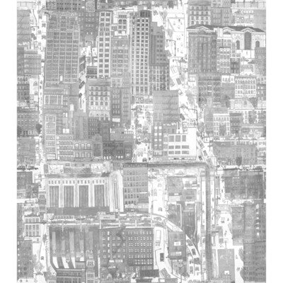 KRAVET COUTURE URBAN PLANNING PRINT--MODERN-NOVELTY GREY,SILVER,METALLIC   - W3583.11.0