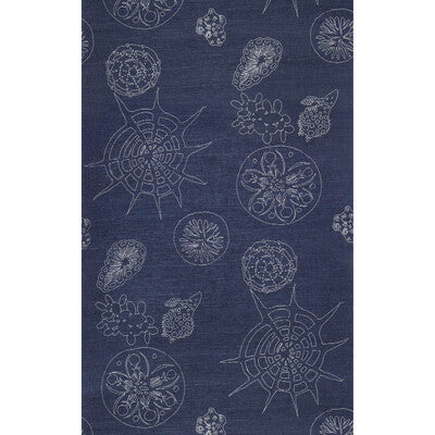 KRAVET COUTURE TELESCOPIC G PRINT-GRASSCLOTH--NOVELTY INDIGO,SILVER,METALLIC   - W3584.50.0