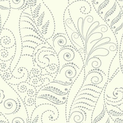 KRAVET DESIGN KRAVET DESIGN PRINT--METALLIC-PAISLEY WHITE,SILVER,METALLIC   - W3596.11.0