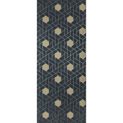 KRAVET DESIGN KRAVET DESIGN PRINT--GEOMETRIC-METALLIC CHARCOAL,DARK BLUE,GOLD   - W3609.50.0