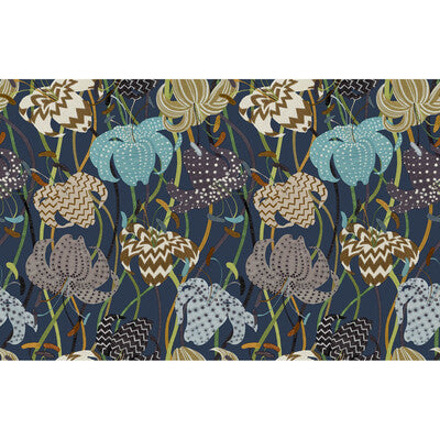 KRAVET COUTURE LILIUM PRINT---BOTANICAL & FLORAL BLUE,BROWN,MULTI   - W3625.650.0