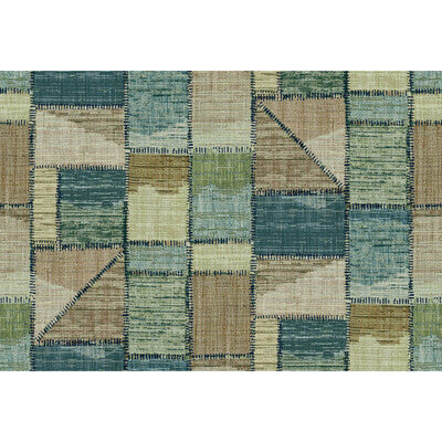 KRAVET COUTURE PATCHWORK PRINT--MODERN-GEOMETRIC TEAL,BEIGE,   - W3626.1635.0