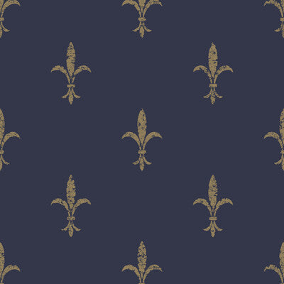 KRAVET DESIGN KRAVET DESIGN PRINT--TONE ON TONE- DARK BLUE,GOLD,   - W3717.50.0