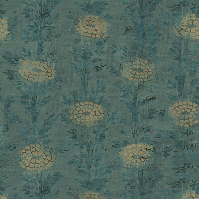 KRAVET DESIGN KRAVET DESIGN PRINT--BOTANICAL & FLORAL- TEAL,GOLD,   - W3743.35.0