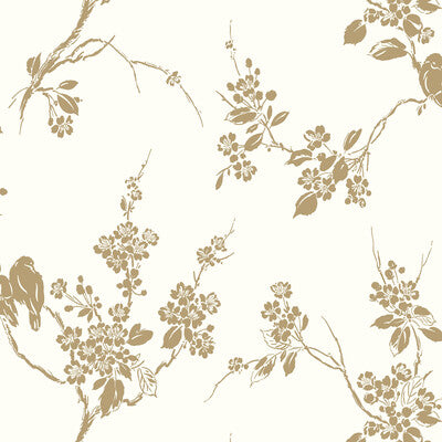 KRAVET DESIGN KRAVET DESIGN PRINT--FLORA & FAUNA- WHITE,GOLD,   - W3773.4.0