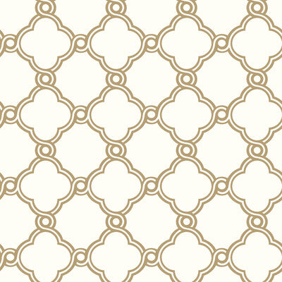 KRAVET DESIGN KRAVET DESIGN PRINT---LATTICE/SCROLLWORK GOLD,WHITE,   - W3779.4.0