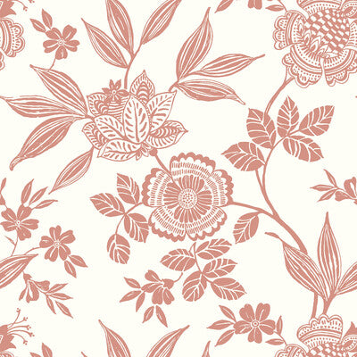 KRAVET DESIGN KRAVET DESIGN PRINT--JACOBEANS- SALMON,WHITE,   - W3784.12.0