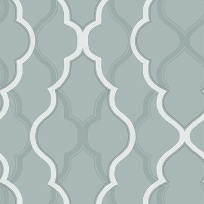 KRAVET DESIGN KRAVET DESIGN PRINT--DAMASK- TEAL,WHITE,SILVER   - W3799.35.0