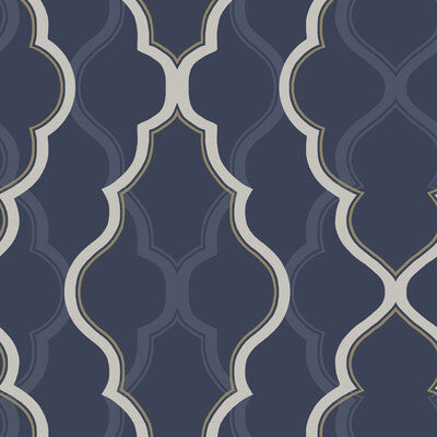 KRAVET DESIGN KRAVET DESIGN PRINT--DAMASK- DARK BLUE,GOLD,WHITE   - W3799.50.0