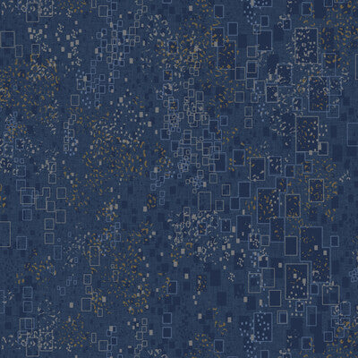 KRAVET DESIGN KRAVET DESIGN PRINT--GEOMETRIC- DARK BLUE,METALLIC,   - W3801.5.0