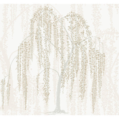 KRAVET DESIGN KRAVET DESIGN PRINT--BOTANICAL & FLORAL-METALLIC WHITE,TAUPE,GREY   - W3866.1.0