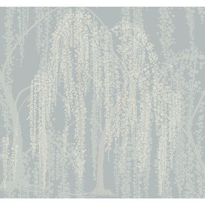 KRAVET DESIGN KRAVET DESIGN PRINT--BOTANICAL & FLORAL-METALLIC LIGHT BLUE,WHITE,GREY   - W3866.51.0