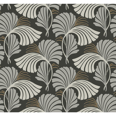 KRAVET DESIGN KRAVET DESIGN PRINT--BOTANICAL & FLORAL-METALLIC CHARCOAL,GREY,GOLD   - W3867.1121.0