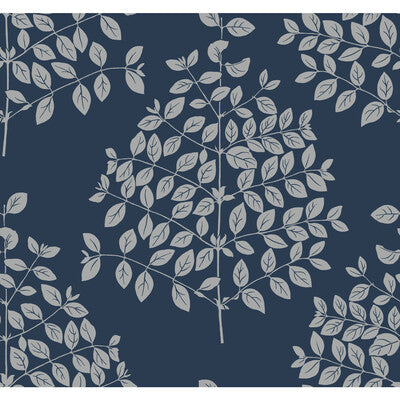 KRAVET DESIGN KRAVET DESIGN PRINT--BOTANICAL & FLORAL-METALLIC DARK BLUE,SILVER,   - W3875.50.0