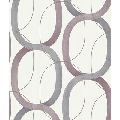 KRAVET DESIGN KRAVET DESIGN PRINT--GEOMETRIC-METALLIC PURPLE,GREY,IVORY   - W3878.10.0