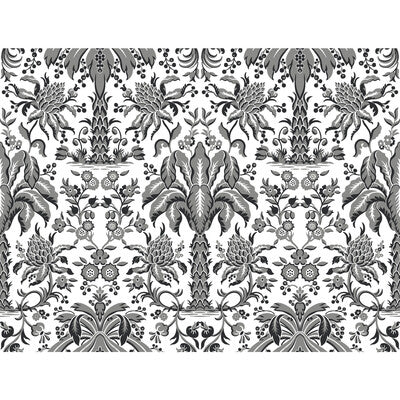 KRAVET DESIGN KRAVET DESIGN PRINT--BOTANICAL & FLORAL-DAMASK BLACK,GREY,WHITE   - W3887.811.0