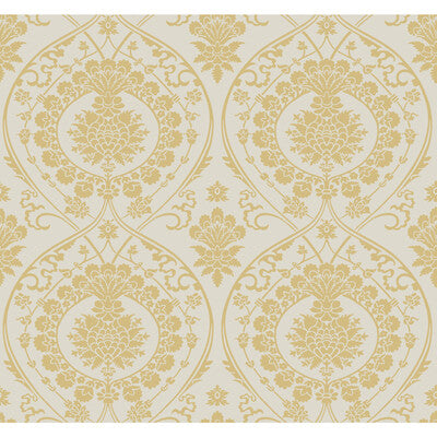 KRAVET DESIGN KRAVET DESIGN PRINT--DAMASK-METALLIC BEIGE,GOLD,   - W3889.416.0