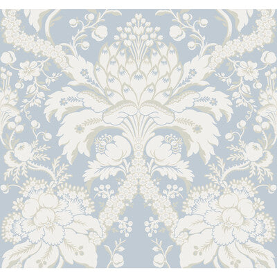 KRAVET DESIGN KRAVET DESIGN PRINT--DAMASK-METALLIC LIGHT BLUE,BEIGE,WHITE   - W3890.1516.0