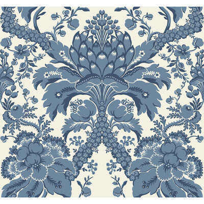 KRAVET DESIGN KRAVET DESIGN PRINT--DAMASK-METALLIC DARK BLUE,BLUE,WHITE   - W3890.155.0