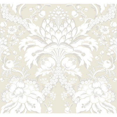 KRAVET DESIGN KRAVET DESIGN PRINT--DAMASK-METALLIC BEIGE,SILVER,WHITE   - W3890.161.0