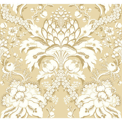 KRAVET DESIGN KRAVET DESIGN PRINT--DAMASK-METALLIC YELLOW,GOLD,WHITE   - W3890.404.0