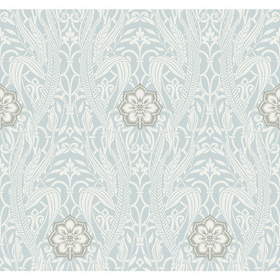 KRAVET DESIGN KRAVET DESIGN PRINT--DAMASK-METALLIC LIGHT BLUE,GREY,WHITE   - W3894.1511.0