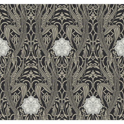 KRAVET DESIGN KRAVET DESIGN PRINT--DAMASK-METALLIC BLACK,TAUPE,SILVER   - W3894.8106.0