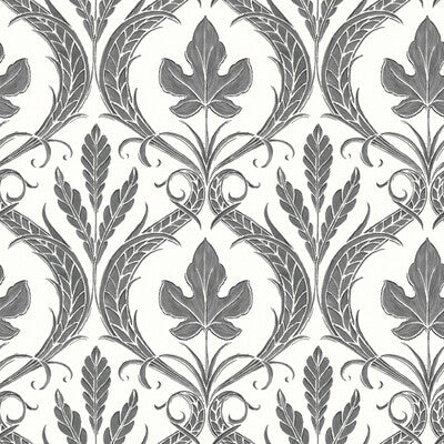 KRAVET DESIGN KRAVET DESIGN PRINT--BOTANICAL & FLORAL-DAMASK CHARCOAL,WHITE,   - W3896.21.0