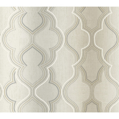 KRAVET DESIGN KRAVET DESIGN PRINT--MODERN-DAMASK BEIGE,GREY,WHITE   - W3898.106.0