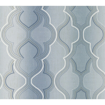 KRAVET DESIGN KRAVET DESIGN PRINT--MODERN-DAMASK BLUE,WHITE,BEIGE   - W3898.516.0