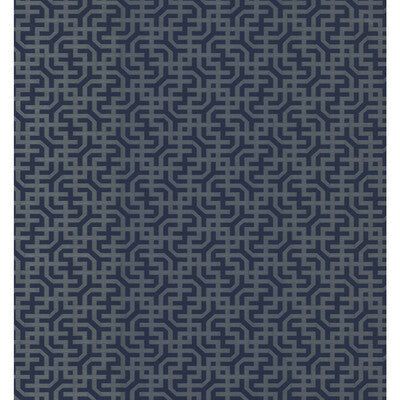 KRAVET DESIGN KRAVET DESIGN PRINT--GEOMETRIC-METALLIC BLUE,SILVER,   - W3907.5.0