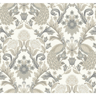 KRAVET DESIGN W3923 PRINT--BOTANICAL & FLORAL-ANIMAL/INSECTS WHITE,GREY,   - W3923.11.0