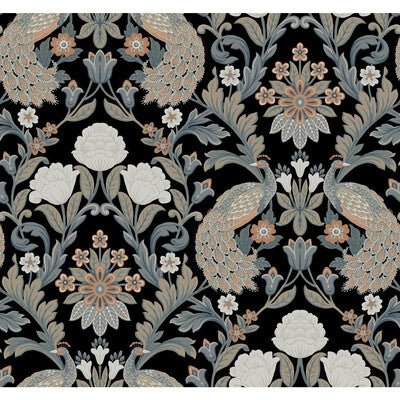 KRAVET DESIGN W3923 PRINT--BOTANICAL & FLORAL-ANIMAL/INSECTS BLACK,GREY,   - W3923.816.0