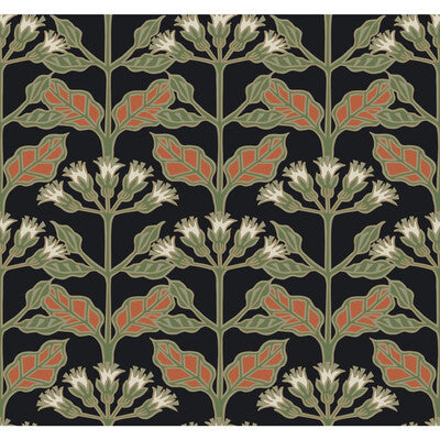 KRAVET DESIGN W3924 PRINT--BOTANICAL & FLORAL- BLACK,ORANGE,   - W3924.812.0