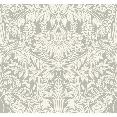 KRAVET DESIGN W3932 PRINT--BOTANICAL & FLORAL-DAMASK GREY,WHITE,   - W3932.11.0