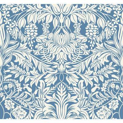 KRAVET DESIGN W3932 PRINT--BOTANICAL & FLORAL-DAMASK BLUE,WHITE,   - W3932.5.0