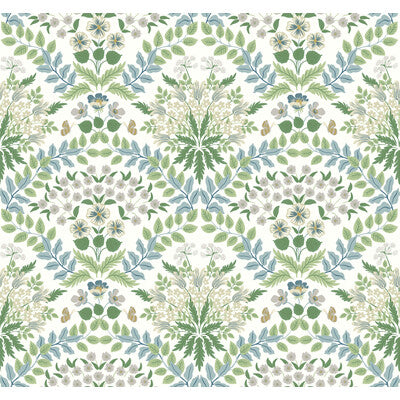 KRAVET DESIGN KRAVET DESIGN PRINT--BOTANICAL & FLORAL-METALLIC GREEN,BLUE,GREY   - W3941.153.0