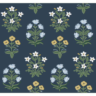 KRAVET DESIGN KRAVET DESIGN PRINT--BOTANICAL & FLORAL-METALLIC BLUE,WHITE,GOLD   - W3942.34.0