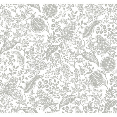 KRAVET DESIGN KRAVET DESIGN PRINT--BOTANICAL & FLORAL-METALLIC SILVER,WHITE,   - W3944.11.0