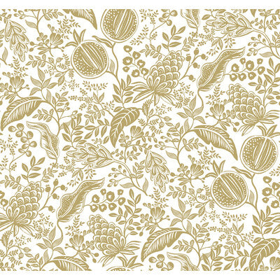 KRAVET DESIGN KRAVET DESIGN PRINT--BOTANICAL & FLORAL-METALLIC GOLD,WHITE,   - W3944.4.0