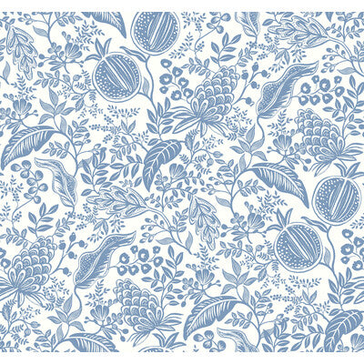 KRAVET DESIGN KRAVET DESIGN PRINT--BOTANICAL & FLORAL-METALLIC BLUE,WHITE,   - W3944.51.0