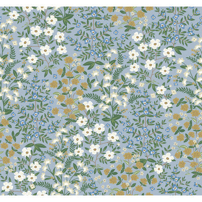 KRAVET DESIGN KRAVET DESIGN PRINT--BOTANICAL & FLORAL-METALLIC BLUE,WHITE,GOLD   - W3950.415.0